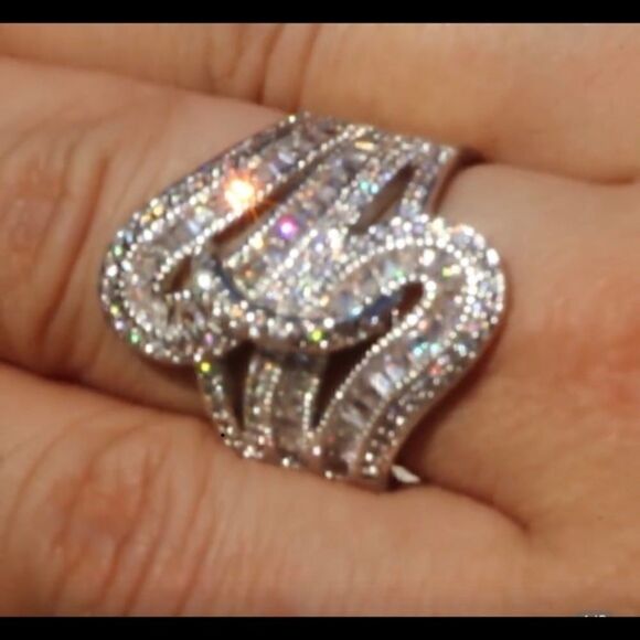 5.6CT PRINCESS CUT DIAMONDS STERLING SILVER - Picture 5 of 6